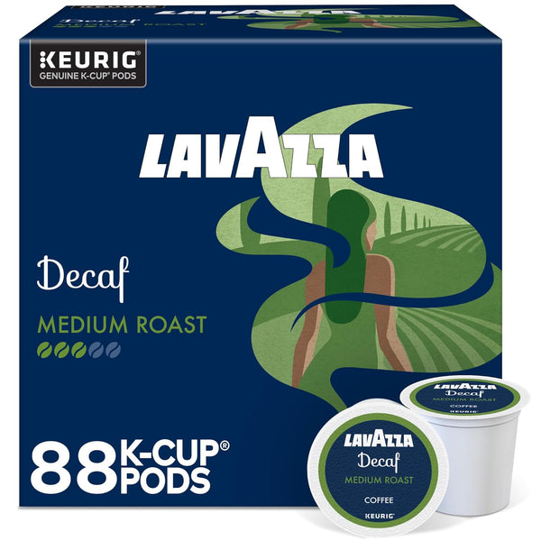 Lavazza Decaf, Single-Serve Keurig K-Cup Pods, Medium Roast Coffee, 88-Count Box (4