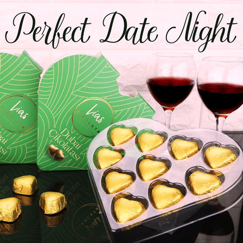 10 Pack Heart-Shaped Dubai Chocolate Pcs Pistachio for Mother`s Day or Every Occasion, Luxurious Pistachio Chocolate