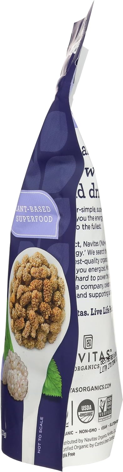 Mulberries Mulberries (8oz. 8 Navitas Organics For Healthy Snacks, Topping, Baking & More Sun Dried White Turkish No
