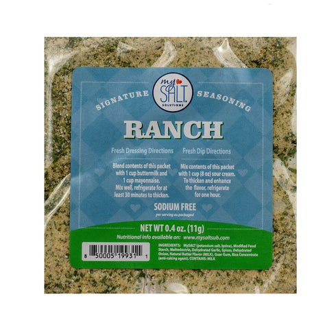 MySALT Ranch Restaurant Style Salad Dressing & Seasoning Mix, Sodium Free, 5 Pack