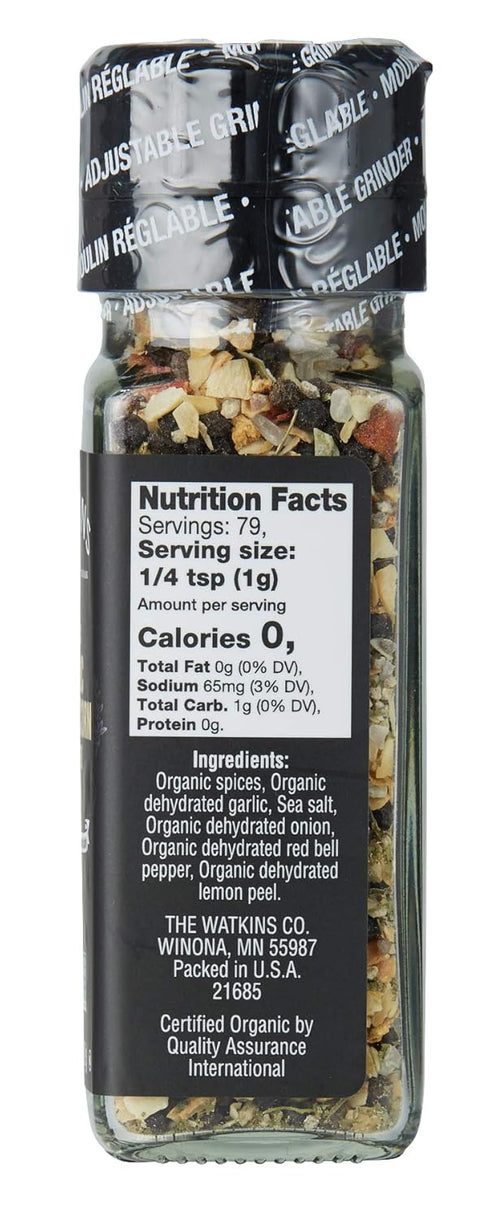 2.7 3-Pack Watkins Organic Grinder, Garlic Peppercorn, Ounce
