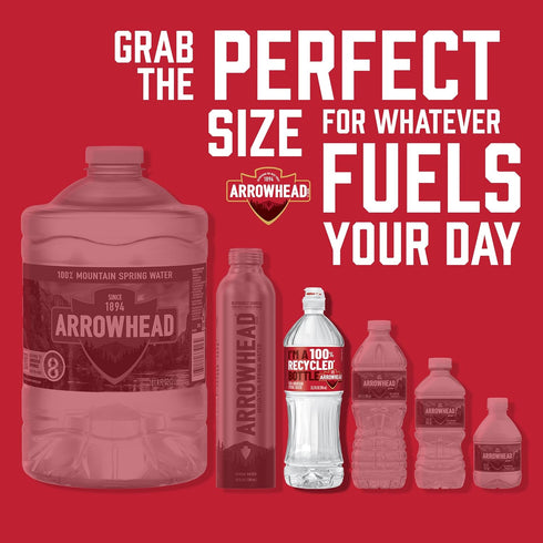 23.7 Oz Arrowhead Mountain Spring Water Bottles - Still Bottled Water with Naturally Occurring Minerals for Taste - Fl