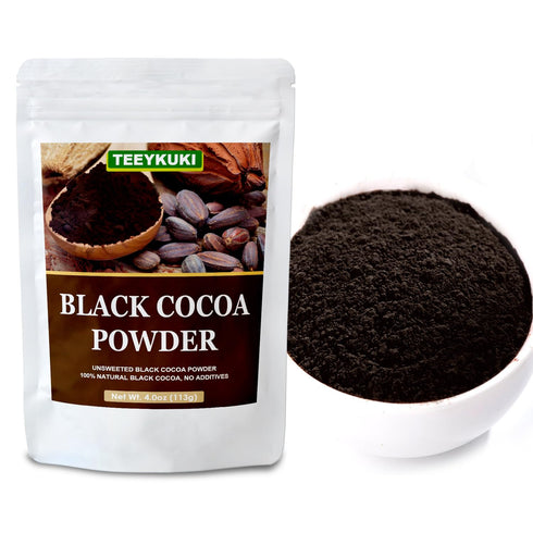TEEYKUKI 4.0oz(113.0g), Black Cocoa Powder, Premium Food Grade Black Cocoa Powders for Cooking & Baking, Non-GMO
