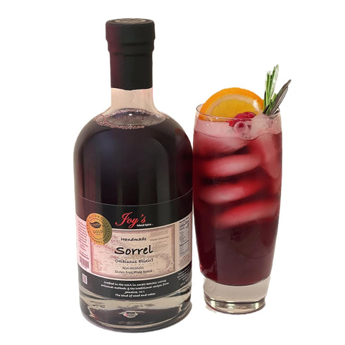 Joy's Island Spice SORREL HIBISCUS ELIXIR - Non-Alcoholic Cocktail Mixer & Mocktail - Caribbean Botanical