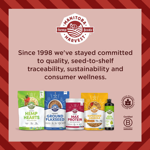 10oz 11g 4g 3.5g 3 6 60g Manitoba Harvest Hemp Yeah Superseed Granola, Dark Chocolate - - Protein, Fiber, Omega & per