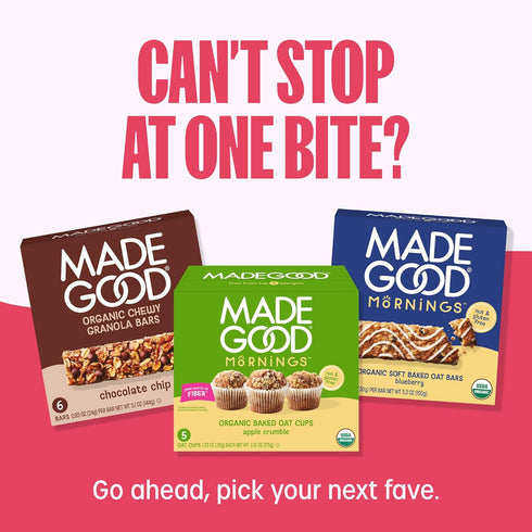 Pack (28 Count) MadeGood Granola Bites Chocolate Chip & Strawberry Variety Gluten Free and Organic Snacks