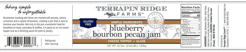'-1 Terrapin Ridge Farms Blueberry Bourbon Pecan Jam - Sweet & Flavorful Jam with Blueberries, Pecans, Raisins
