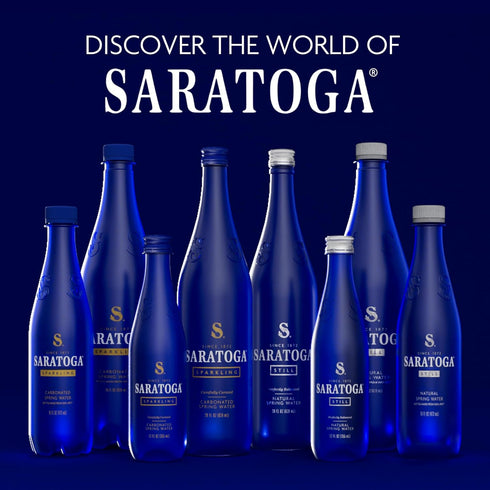 12-Pack 28 Oz Saratoga Sparkling Water Bottles, Carbonated Spring Bottled Water Recycled PET Plastic Bottles Fl