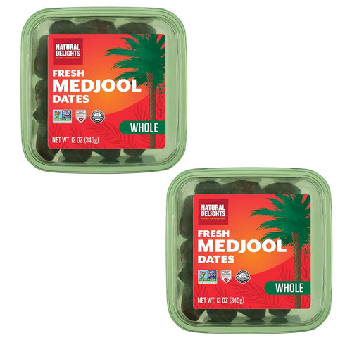 Natural Delights Medjool Dates Whole - Non-GMO Verified Fruit, Good Source of