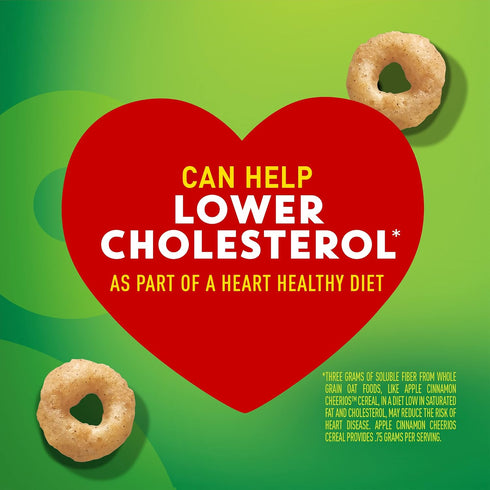 19 oz (Pack 7) Cheerios Apple Cinnamon , Breakfast Cereal, Gluten Free, Whole Grain Oats
