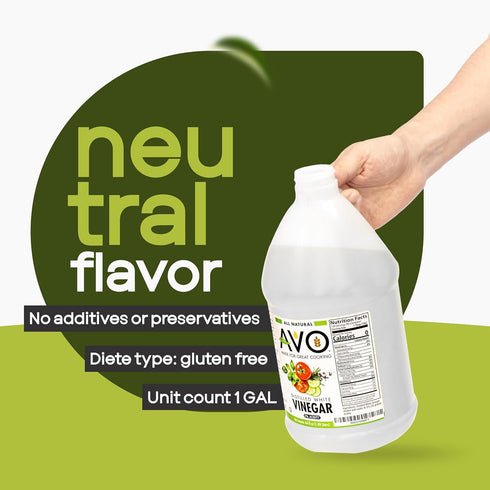 1 (128 oz) 5% AVO Distilled White Vinegar Gallon - Acidity, Pure Natural White Vinegar Gallon