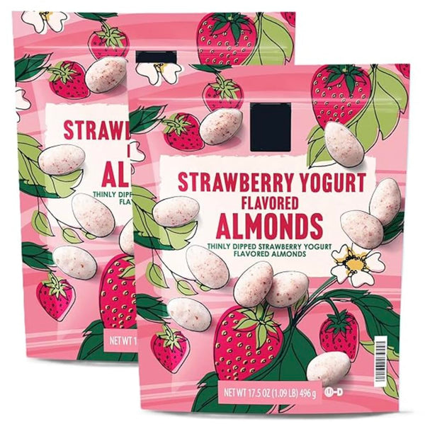 Generic MM Strawberry Yogurt Almonds, 17.5 oz x 2 Packs, Roasted Almonds with