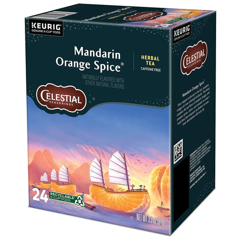 Celestial Seasonings 24/Box (14735) Mandarin Orange Spice Herbal Tea, Keurig K-Cup Pods
