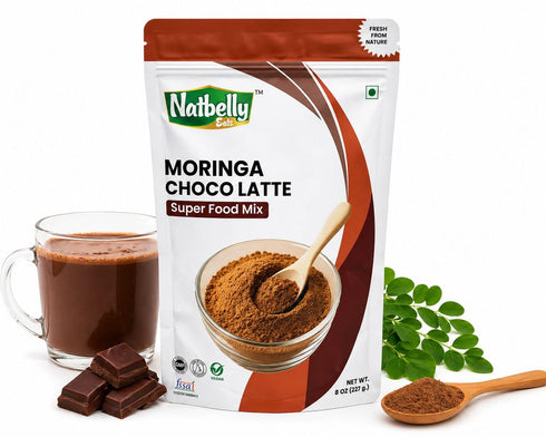 Moringa Chocolate Latte Natural Energy Drink | Supports Blood Sugar & Weight