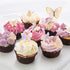 20PCS Gold Pink Purple Butterfly Cupcake Toppers, Handmade Cake Decorations for Girls Baby Shower Party Decor