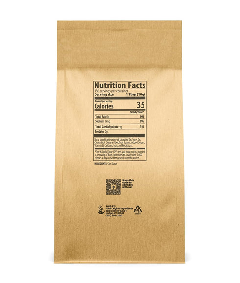 Pure Original Ingredients Corn Starch (3 lb) Thickener For Sauces, Soup, & Gravy