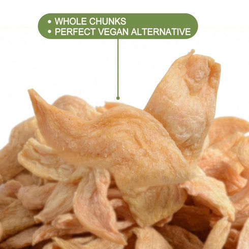 1 lb Premium Quality Soy Curls, - High Protein, Gluten-Free, Vegan Meat Alternative & Soy Strips - Easy to Cook, Whole