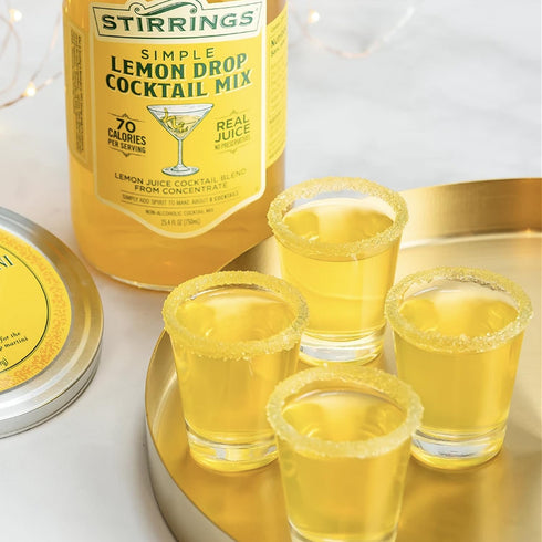 4 Pack 750ml 90 Stirrings Lemon Drop Cocktail Mix Bottles - Real Juice No Preservatives - Calories - Drink Mixer