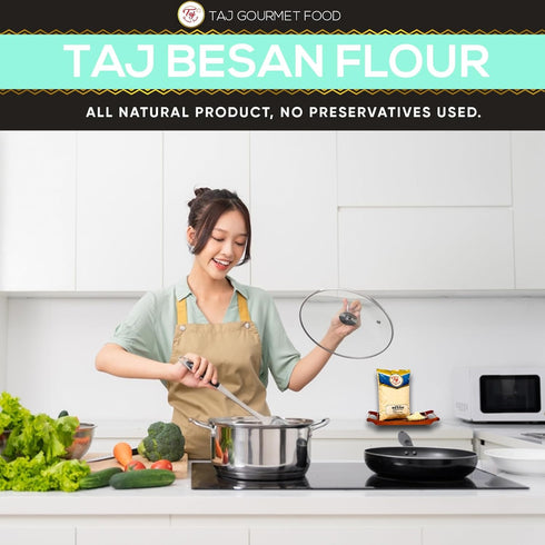 TAJ Gourmet Foods 2-Pounds TAJ Besan Flour | Chick Pea | Gram Flour | Finely Grounded