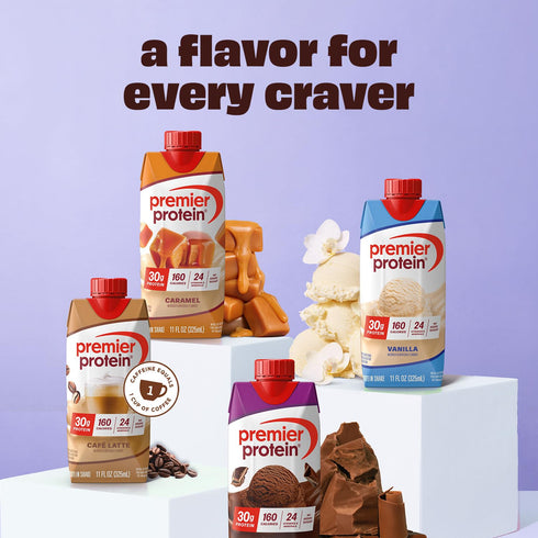 30g 24 Immune 11 oz, 12 Pack Premier Protein Shake, Chocolate, Protein, No Added Sugar, Vitamins & Minerals to Support