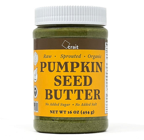 crait Organic Raw Sprouted Pumpkin Seed Butter, Single Ingredient, No Sugar, No