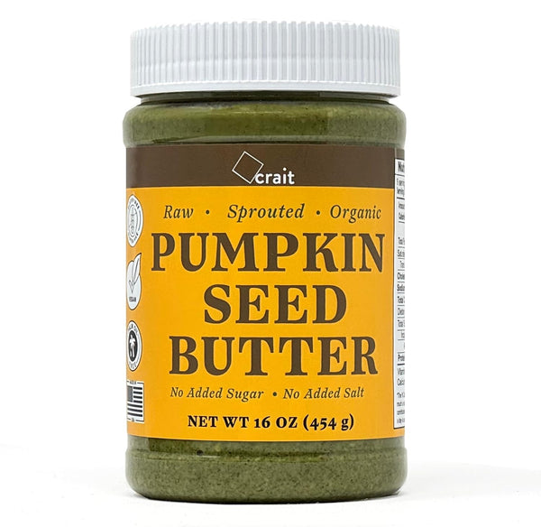 crait Organic Raw Sprouted Pumpkin Seed Butter, Single Ingredient, No Sugar, No