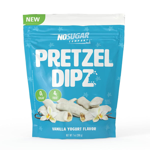 No Sugar Pretzel Sticks, Vanilla Yogurt Covered Diet Pretzel Crisps, Sweet, Salty,