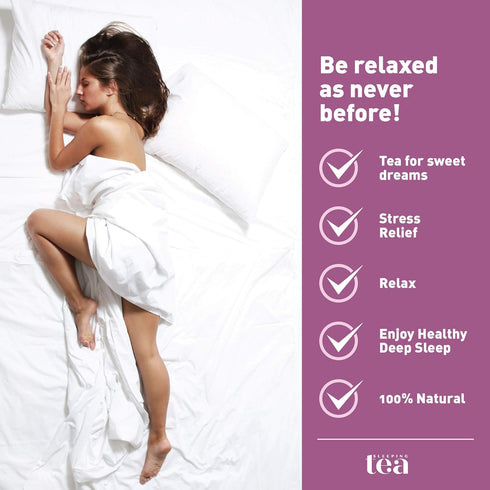 SLEEPING TEA - 30 Tea Bags for Sweet Dreams, Stress Relief, and Relaxation, 100% Natural Tea for Adults and Kids