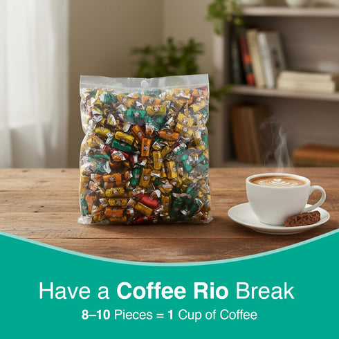 Pack, 3 Coffee Rio Assorted Coffee Candy Variety Pound Bag - Individually Wrapped Bulk Hard Candies Blended with Fresh