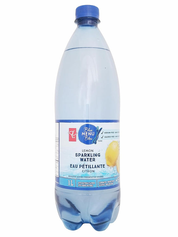 President Choice PC Blue Menu Unsweetened Lemon Flavored Sparkling Water, 1L/35.2 fl oz