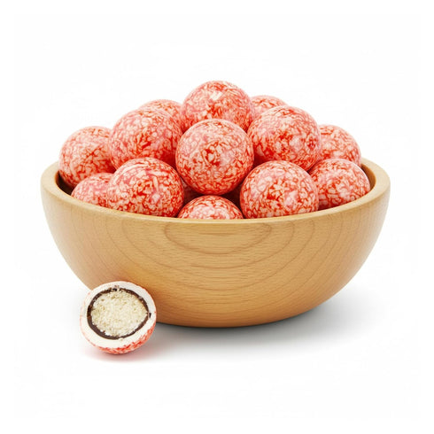 3 NY Spice Shop Strawberry & Creme Chocolate Malt Balls - Pound Festive Malted Milk Candy Gifts - Chocolate Malted Milk