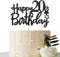 Black Glitter Happy 20th Birthday Cake Topper, Cheers to 20 Years Party Decorations