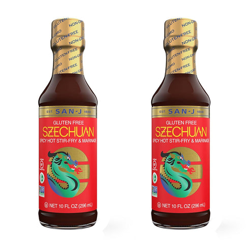 San-J Spicy Gluten Free Szechuan Sauce, 10 oz Bottles (2 Pack)