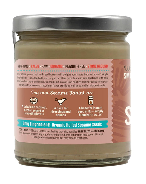 8 oz Pack 3 Dastony Organic Raw Sesame Tahini Seed Butter, | Only One Ingredient | Vegan, Paleo and Keto Friendly, Non