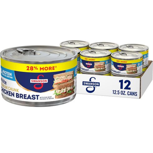 Swanson White Premium Chunk Canned Chicken Breast in Water, 12.5 OZ Can