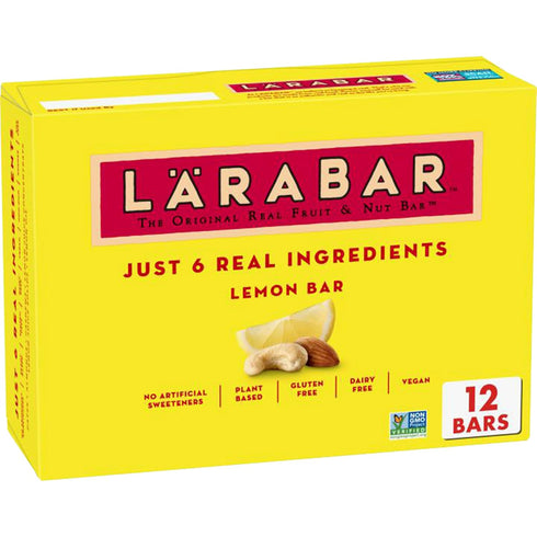 Larabar Lemon Bar Fruit and Nut Bars, Gluten Free and Vegan, 19.2