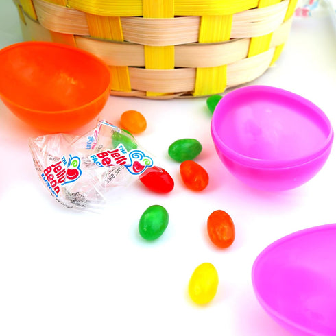 (100) Prefilled Easter Eggs with Jelly Beans, Basket Stuffer, Seasonal Candy Game Supplies