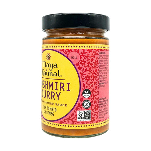 12.5 oz, Simmer Maya Kaimal Kashmiri Curry Sauce, Mild Indian Sauce with Tomato and Nutmeg. Vegan, Gluten Free, Non-GMO