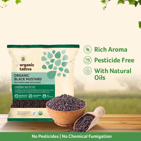 (7 oz/200 Organic Tattva Black Mustard Seed gm) - Organic Mustard Seeds for Cooking & Seasoning - Whole Spices