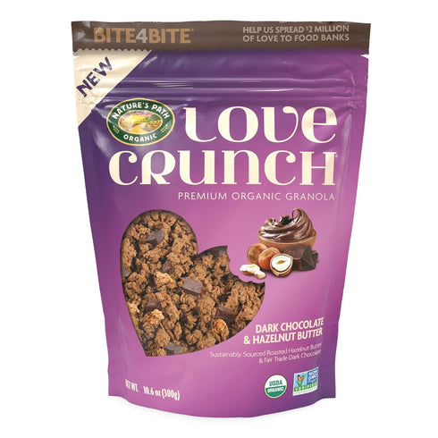 Love Crunch Organic Dark Chocolate & Hazelnut Butter Granola, 10.6 oz (Pack