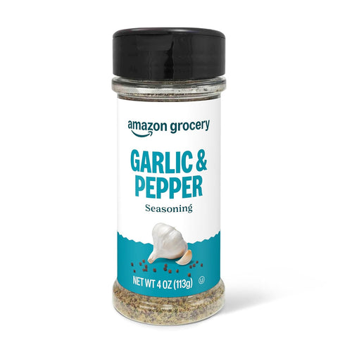 Amazon Grocery, Garlic & Pepper Seasoning, 4 Oz (Previously Happy Belly, Packaging