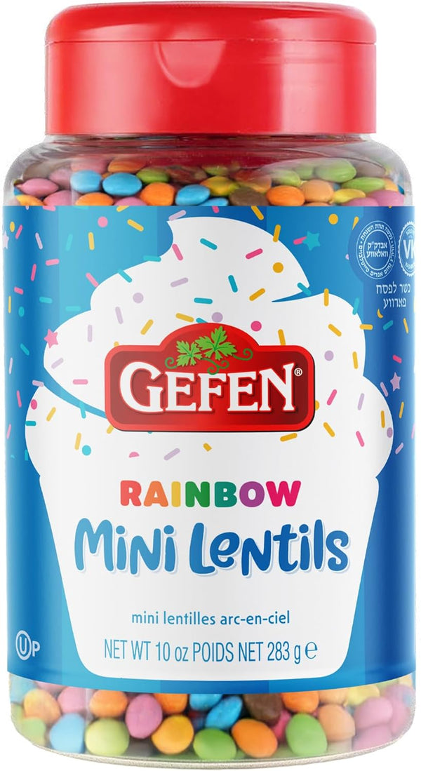 Gefen Rainbow Candy Coated Chocolate Lentils, 10oz | Mini Chocolate Lentils for