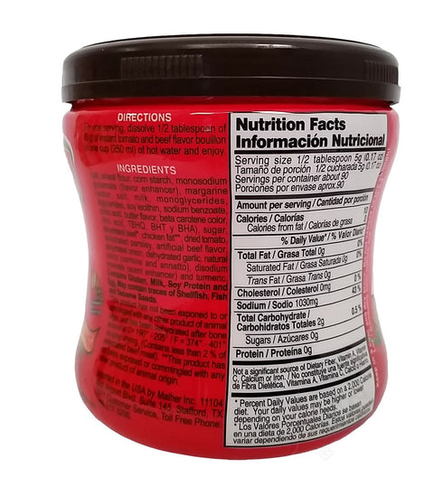 Malher 16 oz Tomato Beef Bouillon - Consome De Tomate Y Res