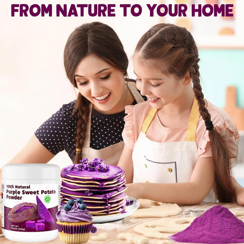11.5oz (326g) Pack Purple Sweet Potato Powder - Natural Food Coloring for Baking, Drinks & SmoothiesUbe/Purple Yam