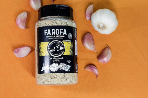 Soul Chef Seasoned Cassava Flour - Traditional - Farofa - Imported from Brazil - Delicious Flavor - Crispy Texture