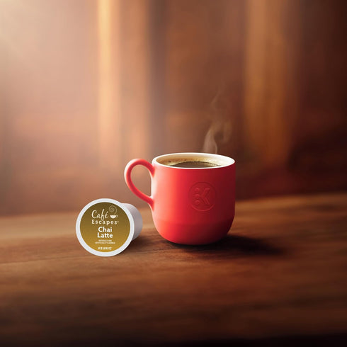 72 Count (3 24 Cafe Escapes, Chai Latte Tea Beverage, Single-Serve Keurig K-Cup Pods, Boxes of Pods)