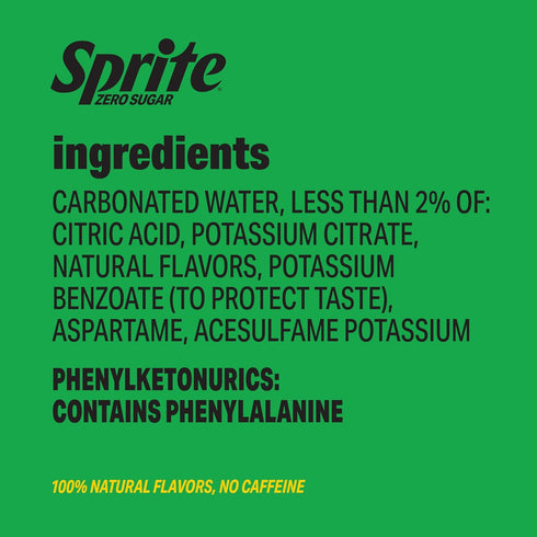 7.5 oz 20 Pack Sprite Lemon Lime Zero Sugar Soda | Diet | fl | | Soft Drink
