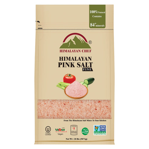 Himalayan Chef Pink Himalayan Salt, Extra Fine Grain - 20 lbs Bulk