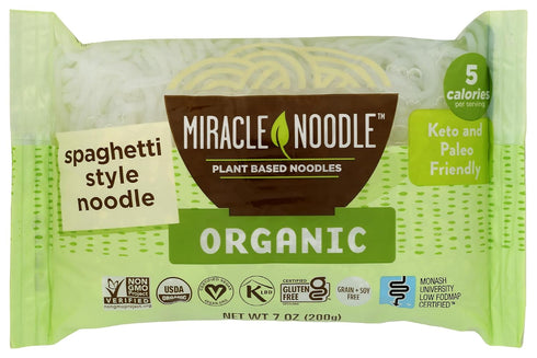 Miracle Noodle Organic Spaghetti Style Pasta - Plant Based Shirataki Noodles, Keto,
