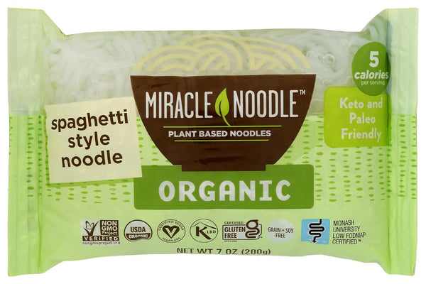 Miracle Noodle Organic Spaghetti Style Pasta - Plant Based Shirataki Noodles, Keto,